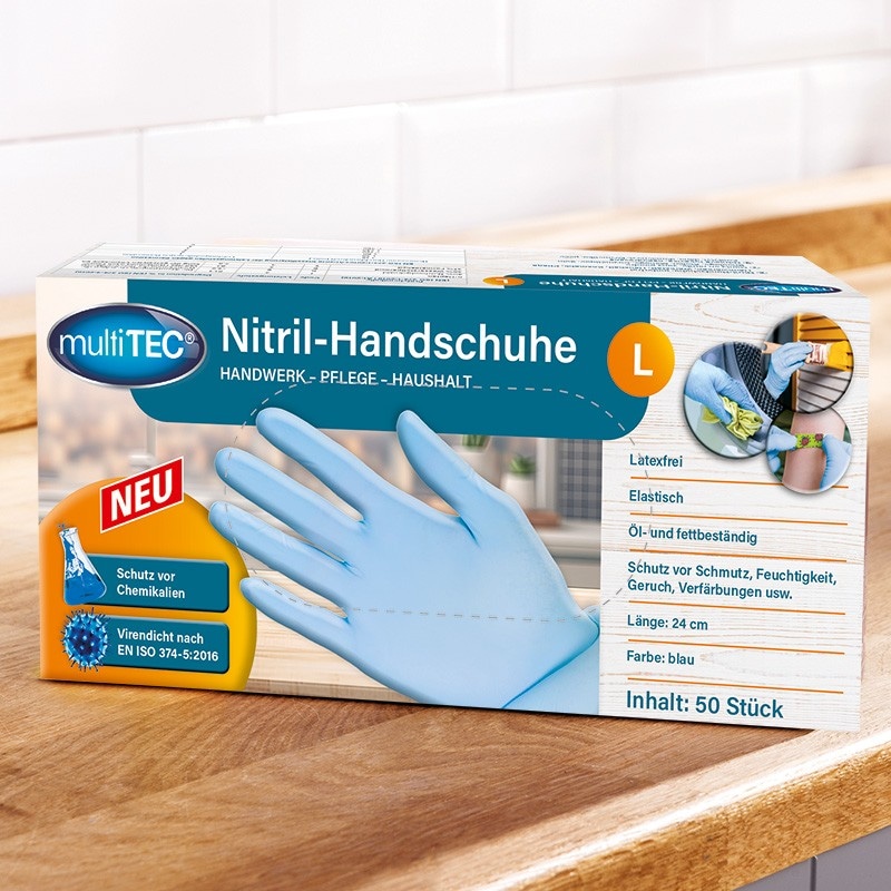 Puderfreie Nitril-Handschuhe 50 Stk. multiTEC Angebot bei Norma