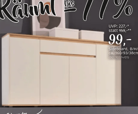Sideboard ca. 160/93/38cm CARRYHOME Angebot bei XXXLutz