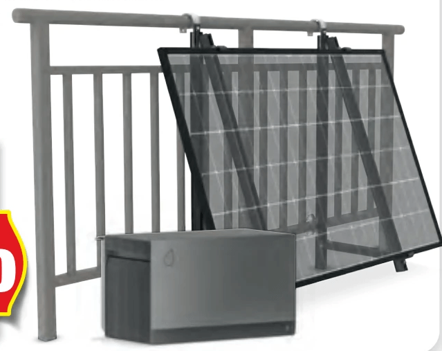 BALKONKRAFTWERK BODEN/WAND/BALKON 1000/800 MIT SPEICHER 2,11 kWh GREEN SOLAR Angebot bei Hofer