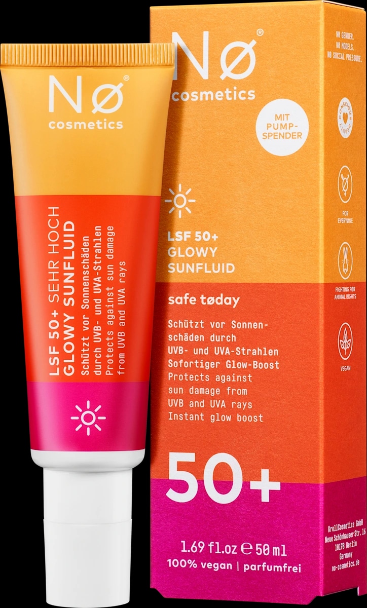 Nø cosmetics Glowy Sonnenfluid safe today Gesicht LSF 50+ 50 ml Angebot bei Dm
