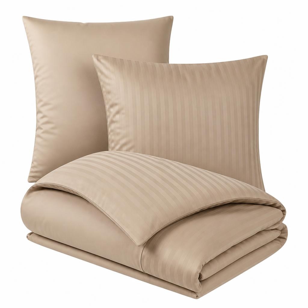 Satin-Bettwäsche „XENIA UNI und STREIF" ca. 70x90 und 140x200cm Angebot bei Mömax