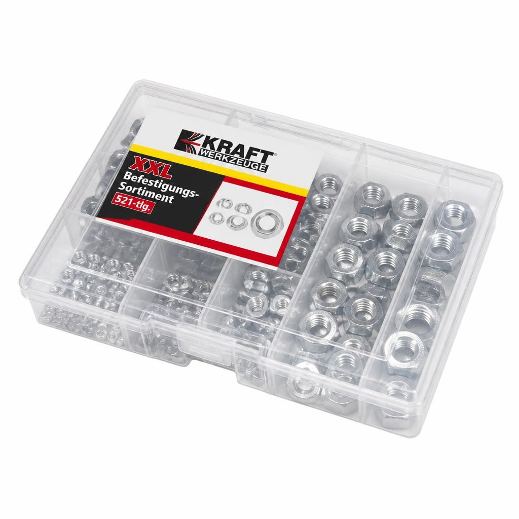 XXL-Befestigungs-Sortiment Sechskantmuttern 314-tlg. KRAFT Angebot bei Norma