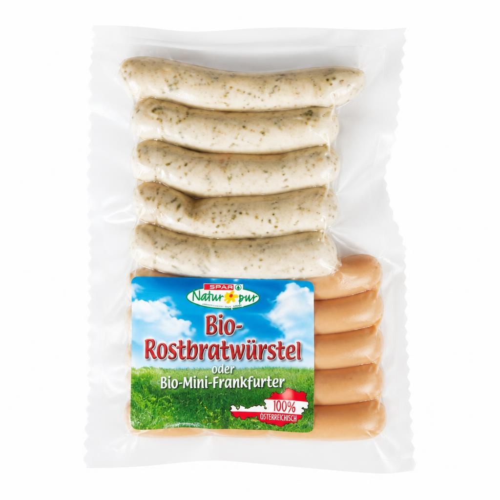 Bio-Rostbratwürstel oder Bio-Mini-Frankfurter 200/192 g SPAR Natur*pur Angebot bei Eurospar