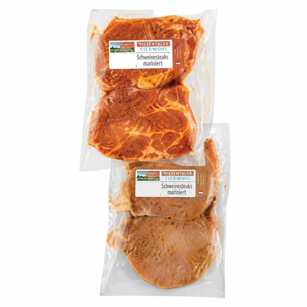 TIERWOHL Schweinesteaks mariniert 350 g WIESENTALER Angebot bei Lidl