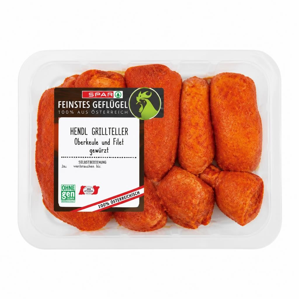 Hendl-Grillteller 600-g-Packung Angebot bei Spar