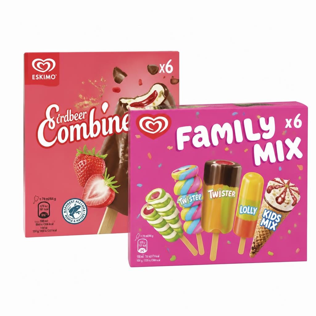 Eskimo Family Mix, Erdbeer Combino, Kids Mix oder Twister Freeze 280-450 ml Angebot bei MPREIS