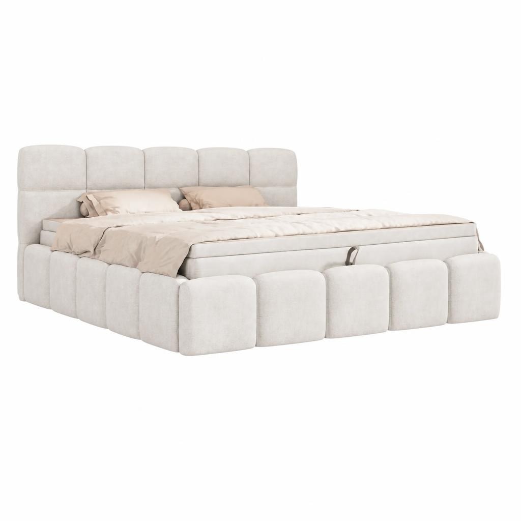 Polsterbett Chenille Creme Liegefläche: ca. 160x200 cm Angebot bei Möbelix
