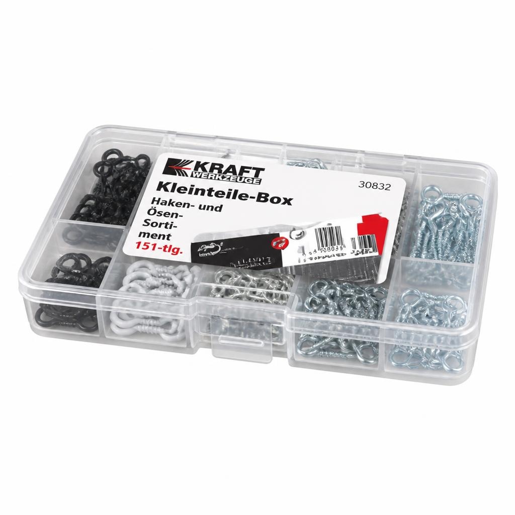 Kleinteile-Box Haken- und Ösen-Sortiment 151-tlg. KRAFT Angebot bei Norma