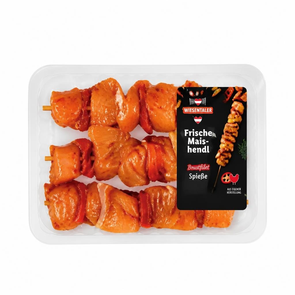 Frische Mais-hendl Brust-filet-Spieße 600 g Angebot bei Lidl
