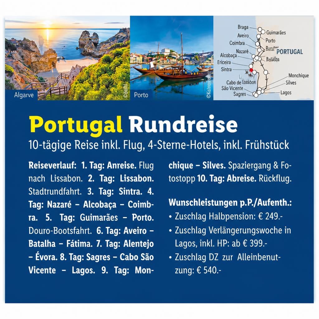 Portugal Rundreise 10 Tage Angebot bei Lidl Reisen