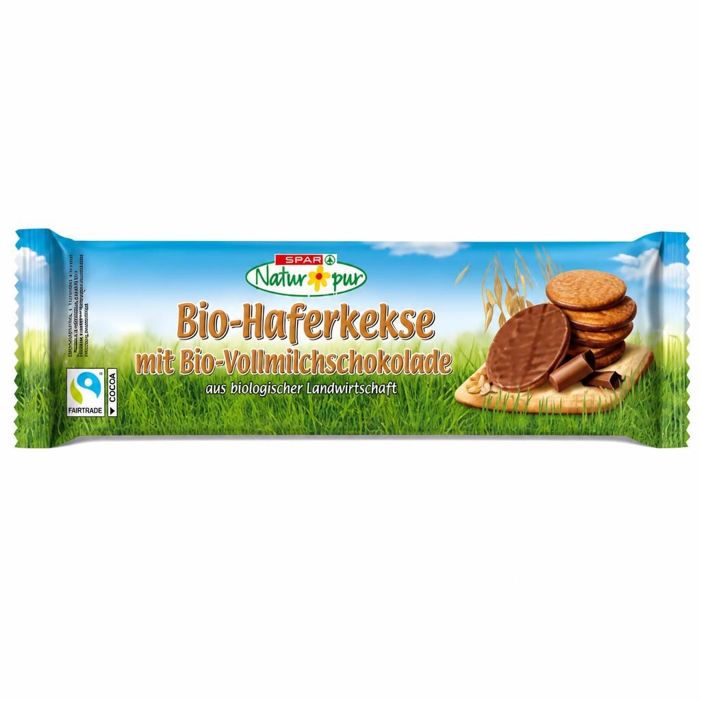 Bio-Haferkekse mit Bio-Vollmilchschokolade 200 g SPAR Natur pur Angebot bei Spar