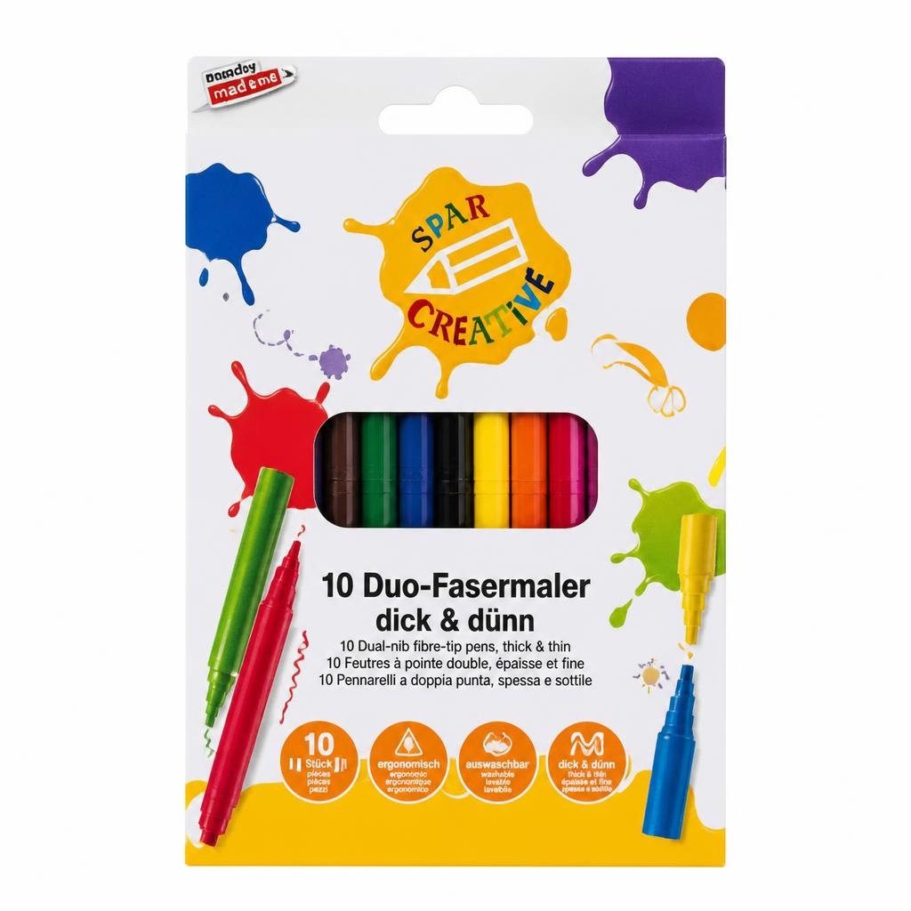 Duo-Fasermaler 10 Stück SPAR CREATIVE Angebot bei Maximarkt