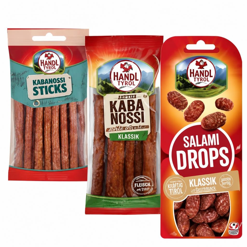 Handl Tyrol Kabanossi oder Knabbersticks oder Salami Drops Klassik 80 g oder 70 g Angebot bei Lidl