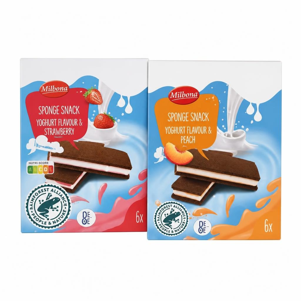 Milbona Erdbeere oder Pfirsich Schnitte 6 x 28 g Angebot bei Lidl