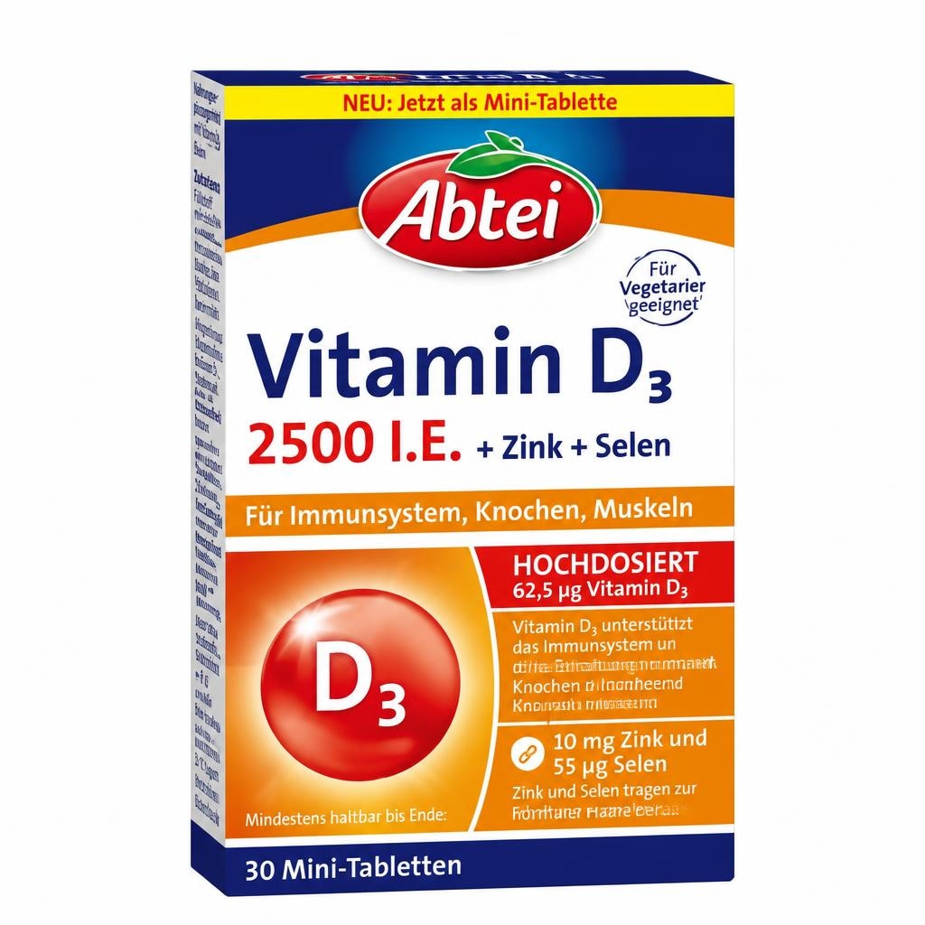 Vitamin D3 50 Tabletten, 30 g Abtei Angebot bei Norma