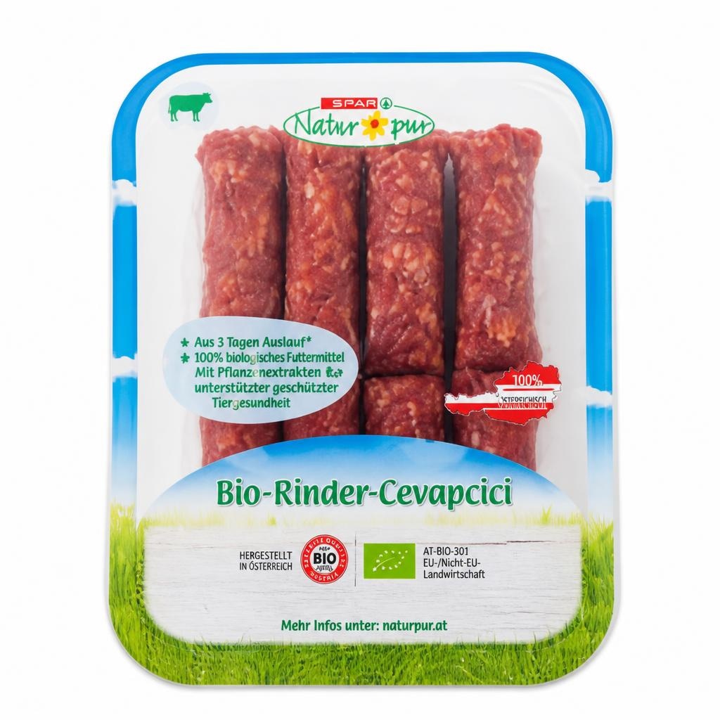 Bio-Rinder-Cevapcici 300 g SPAR Natur*pur Angebot bei Spar