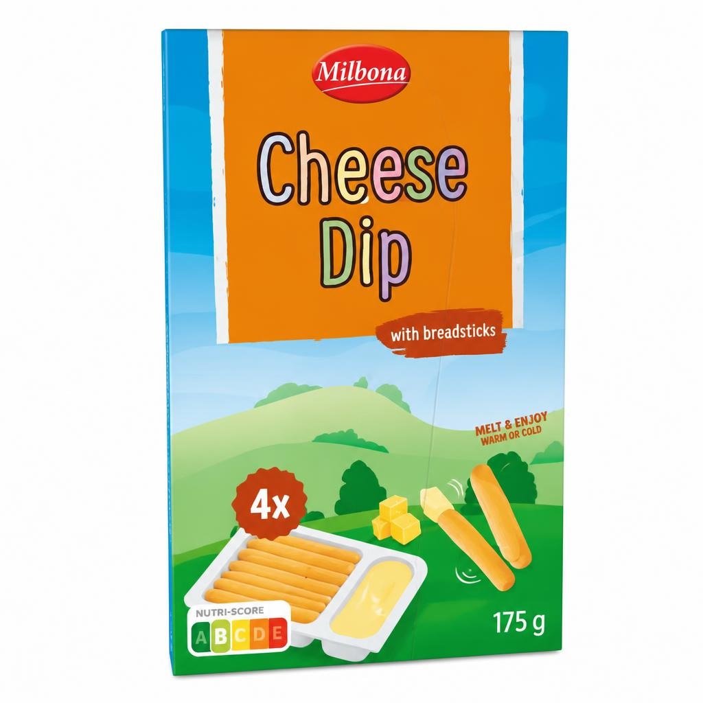 Schmelzkäsecreme zum Dippen 4x 43 g Milbona Angebot bei Lidl