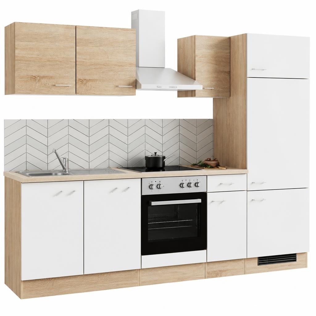 Planungsküche Küchenblock ca. 270 cm inkl. 5-tlg. Geräteset Angebot bei Möbelix