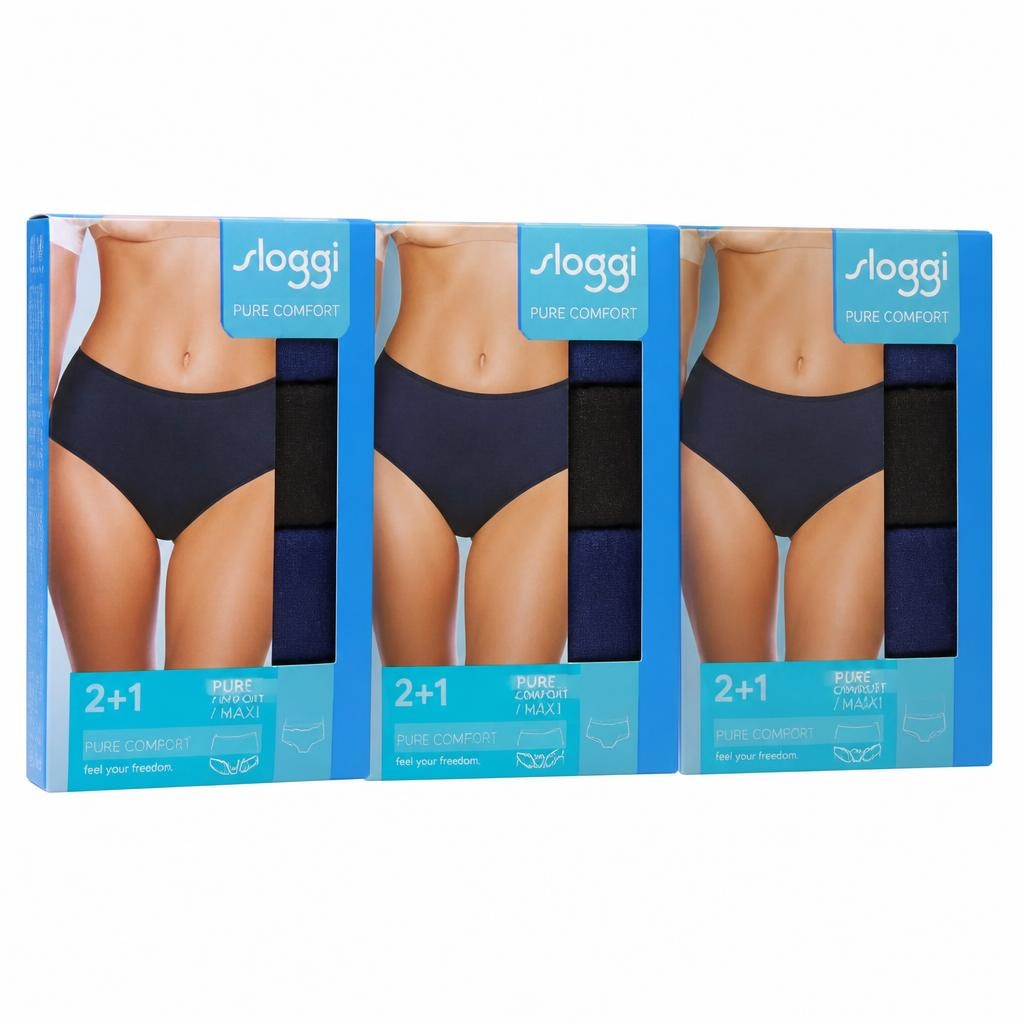 Sloggi Damen Pure Comfort 2+1 Damen Tai-, Midi- oder Maxi-Slip 3er-Packung Angebot bei Interspar