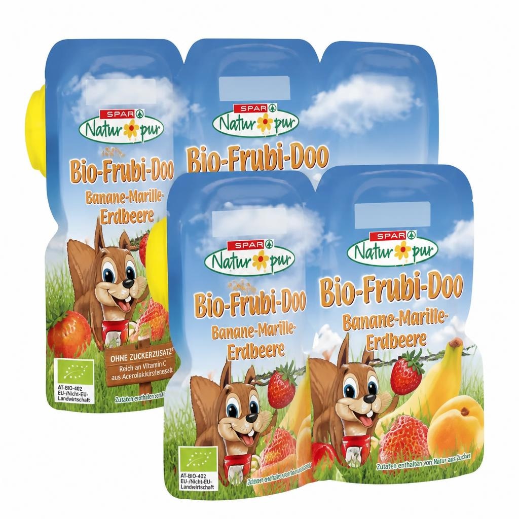 Bio-Frubi-Doo Banane-Marille-Erdbeere 6 x 50 g SPAR Natur pur Angebot bei Spar