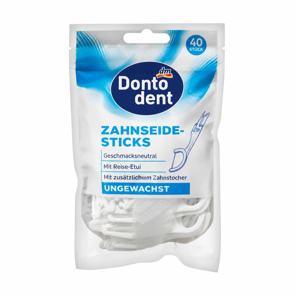 Dontodent Zahnseide-Sticks ungewachst mit Reise-Etui 40 Stk. Angebot bei Dm