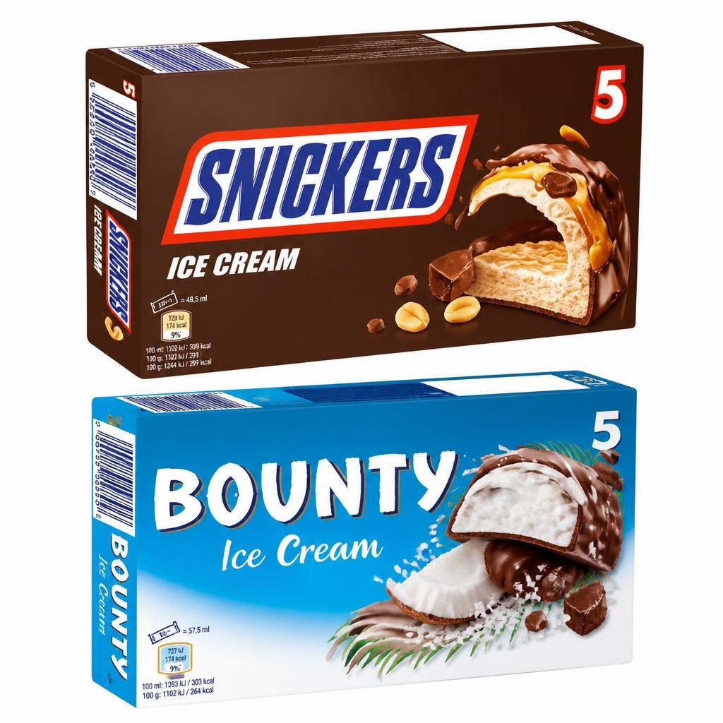Snickers, Bounty, oder Mars 5er tiefgekühlt 247-251 ml Angebot bei Spar