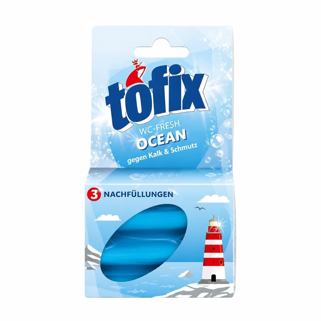 WC-Fresh Nachfüller „Ocean" 3 Stück, 197 g Tofix Angebot bei Norma