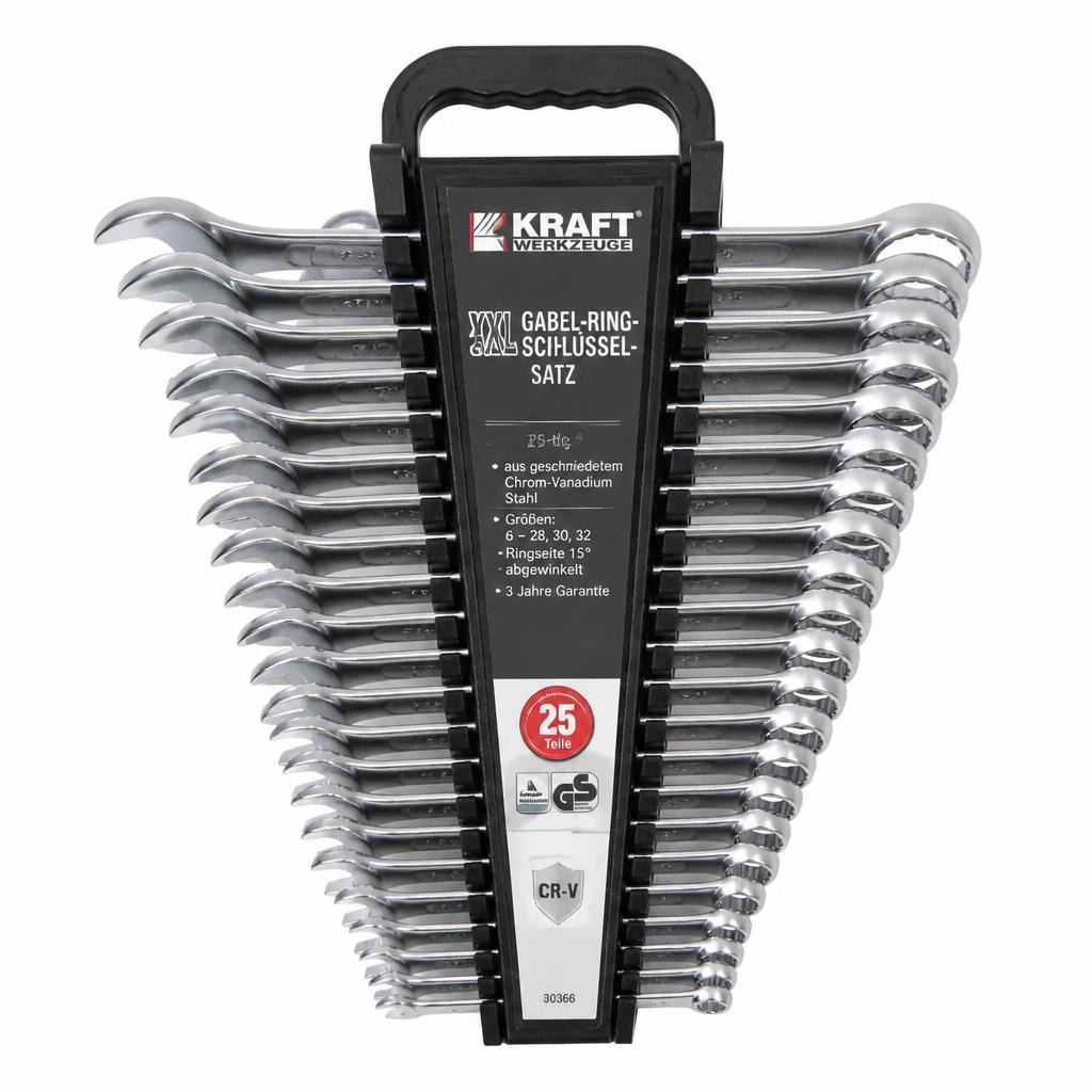 KRAFT XXL-Gabel-Ringschlüsselsatz 25-tlg. Angebot bei Norma