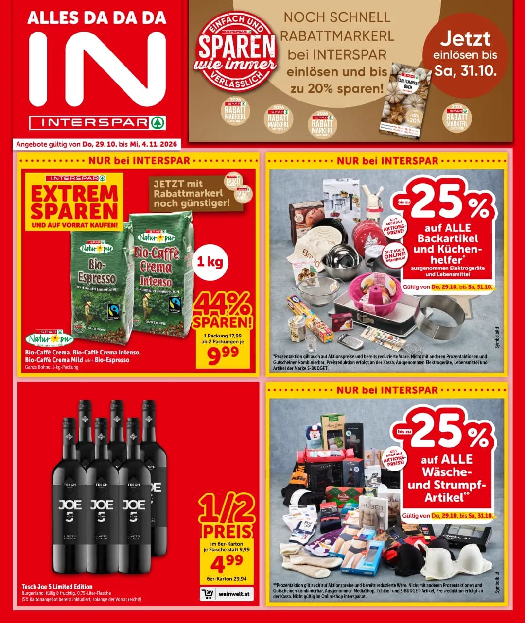 Interspar katalog Aktuelle Angebote, 29.10.2026. – 04.11.2026.