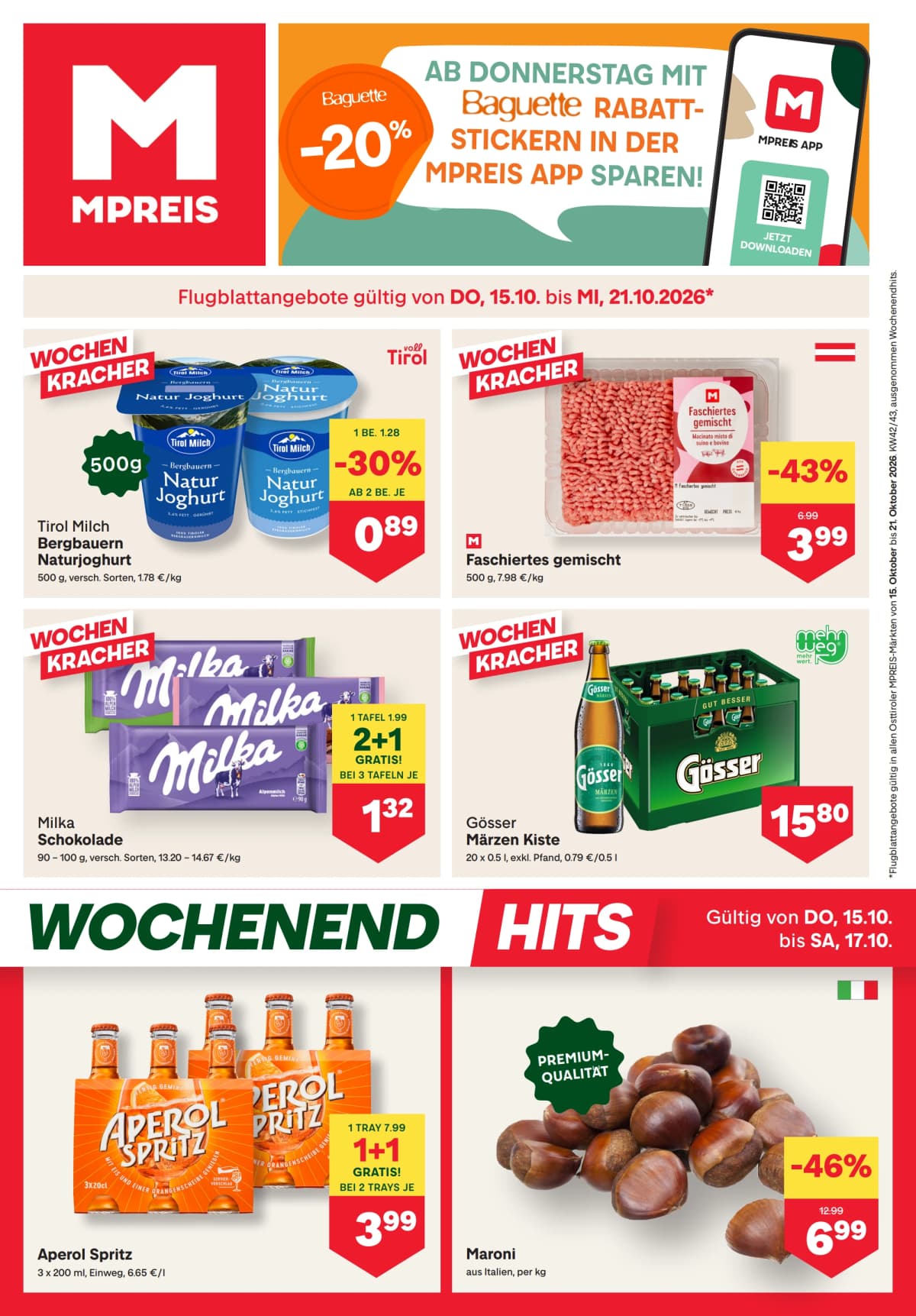 MPREIS katalog Aktuelle Angebote, 15.10.2026. – 21.10.2026.