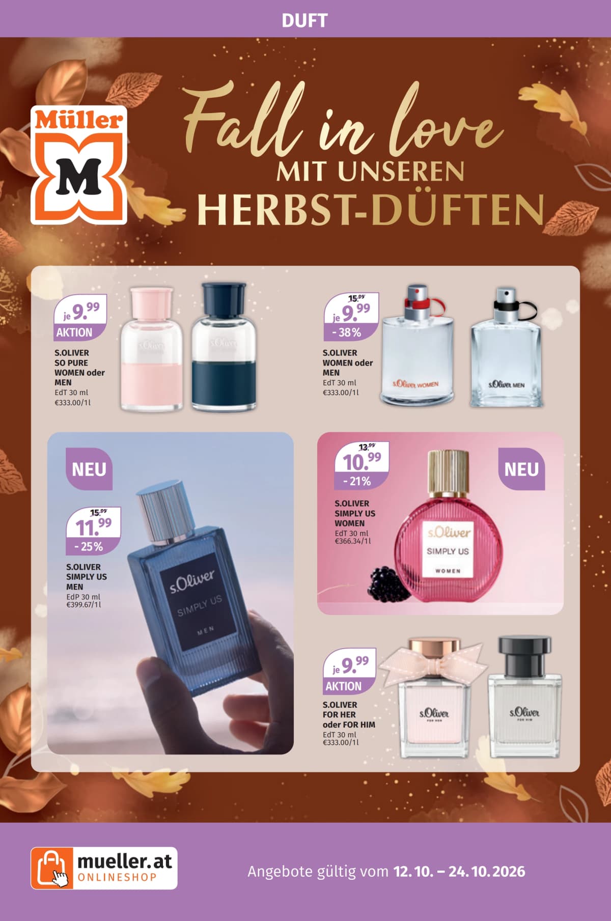 Müller katalog Angebote Für Herbst-Düfte!, 12.10.2026. – 24.10.2026.