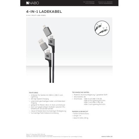 4-in-1 Ladekabel Nabo – Interspar