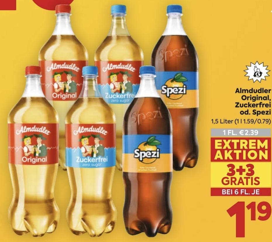 Almdudler od. Spezi, 1,5 Liter – Billa Plus