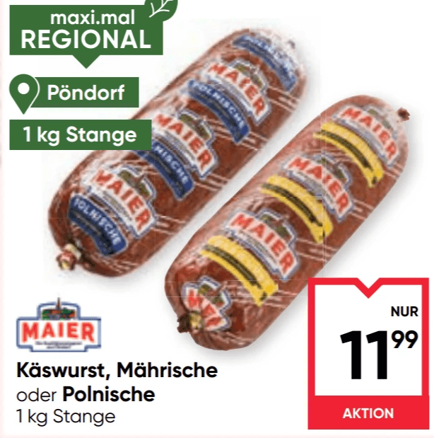 Käswurst, Mährische oder Polnische, 1 kg – Maximarkt