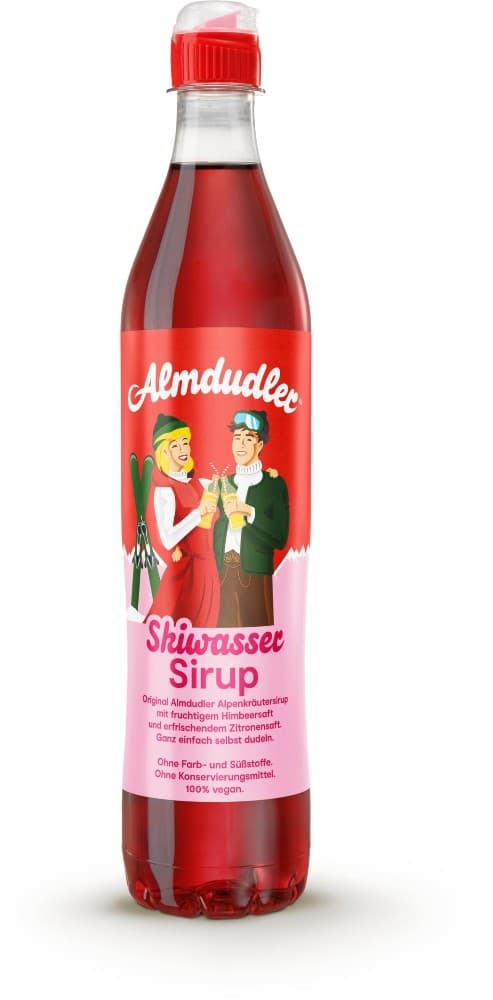 Almdudler Sirup, Skiwasser Sirup und jetzt NEU: Almdudler Sirup zuckerfrei, 0,7-Liter-EINWEG-Flasche – Interspar