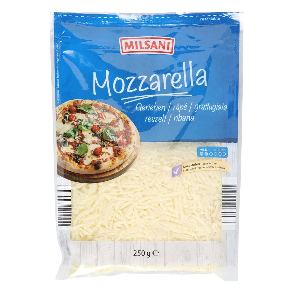 Mozzarella gerieben, 250 g Milsani – Hofer