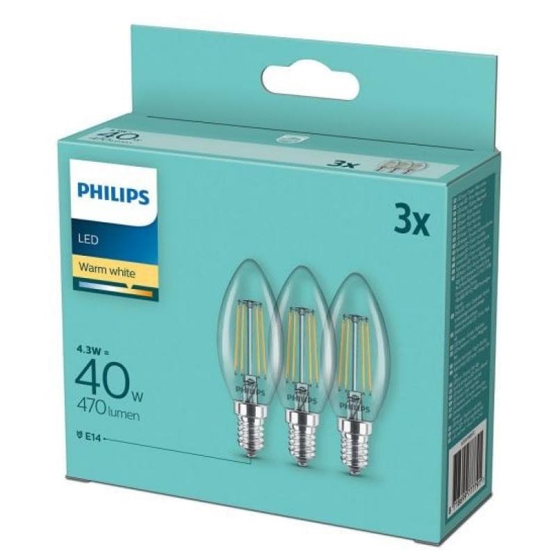 Philips Filament LED-Lampen, 3er-Packung – Interspar