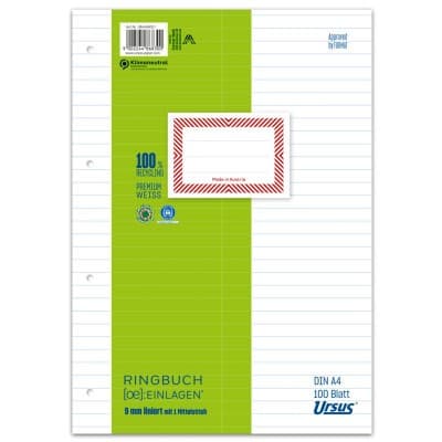 Ringbucheinlagen, 100 Blatt – Interspar