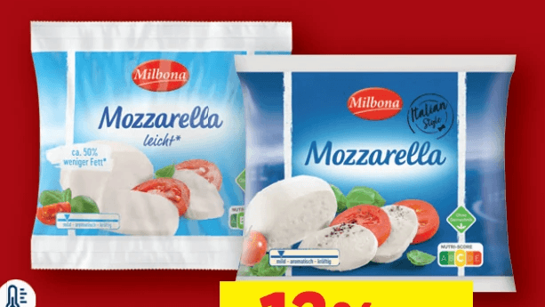 Mozzarella, 125 g Milbona – Lidl
