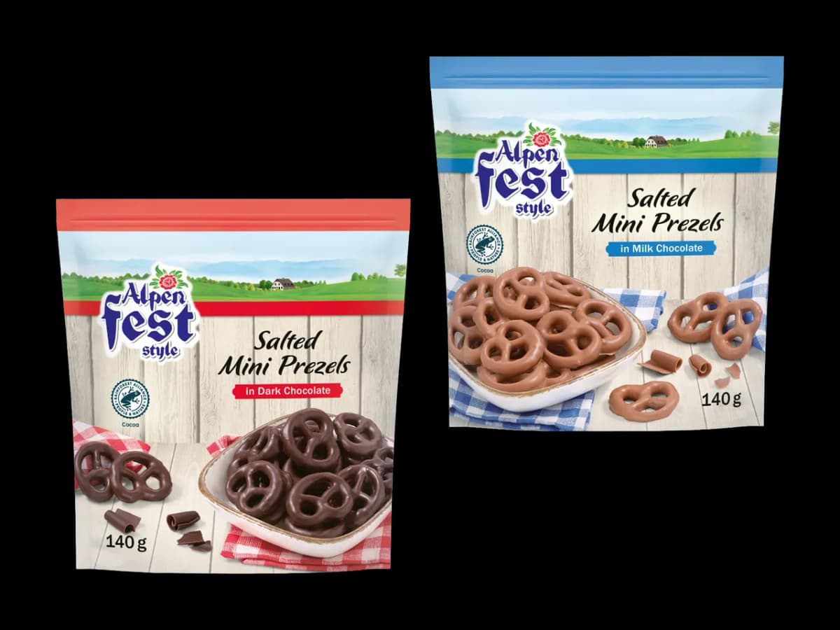 Alpenfeststyle Schokolierte Salzbrezeln, 140 g – Lidl