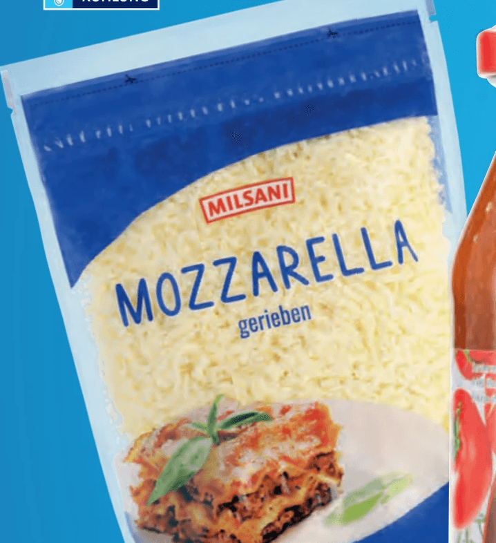 Mozzarella gerieben, 250 g Milsani – Hofer