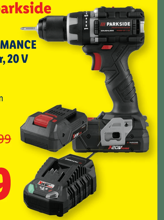 Akku-Bohrschrauber, 20 V PARKSIDE PERFORMANCE – Lidl