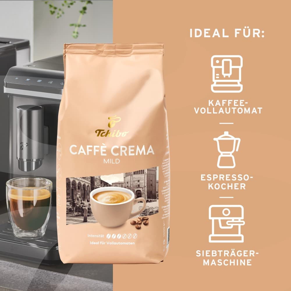Tchibo Caffè Crema Vollmundig, Mild, Espresso Aromatisch, Espresso Kräftig oder Variazione, 1 kg – Maximarkt