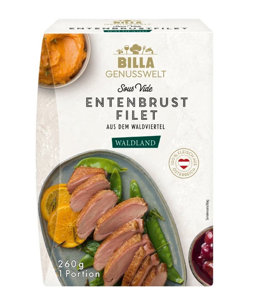 BILLA GENUSSWELT Entenfilet sous-vide, 260 g Packung – Billa