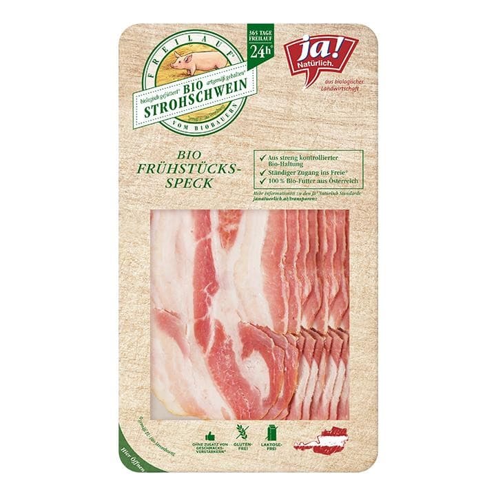 Ja! Natürlich Bio-Frühstücksspeck vom Strohschwein, 80 g – Billa Plus