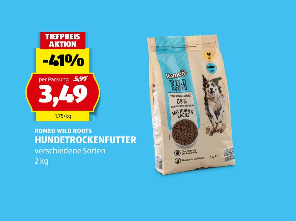 Hundetrockenfutter, 2 kg – Hofer