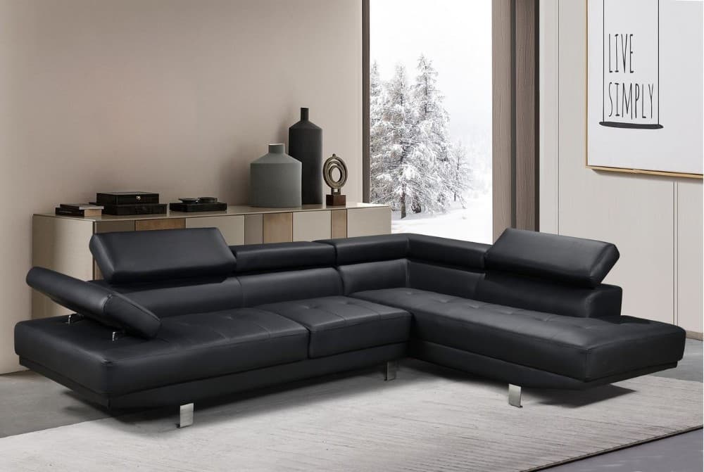 Ecksofa Lederoptik, ca. 268 x 195 x 71–82 cm – Norma