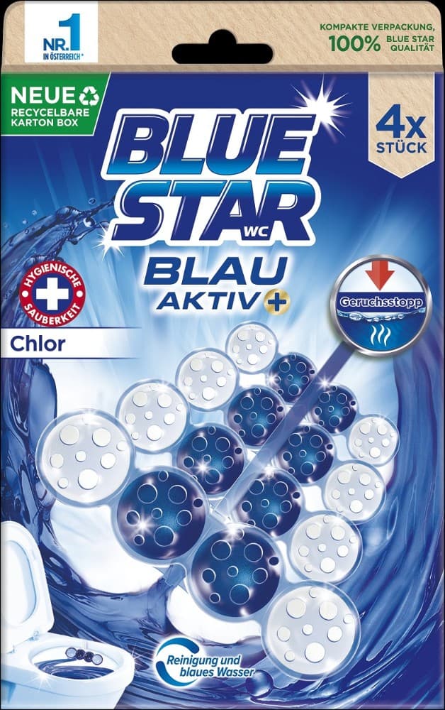 Blue Star WC-Beckensteine Giga Pack, 1 Giga Pack (4 Stück) – Bipa