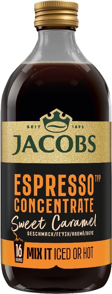 Jacobs Espresso Concentrate Black oder Caramel, 485-ml-EINWEG-Flasche – Interspar