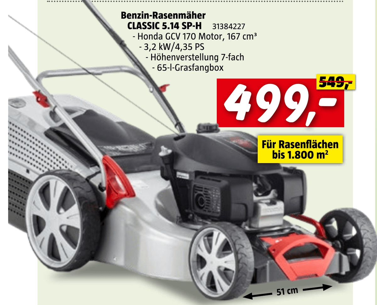 Benzin-Rasenmäher Classic 5.14 SP-H – Bauhaus